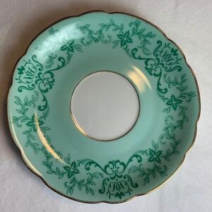 Royal Bayreuth Bavaria Saucer Mint Green Floral Gold Gilt Germany US Zone 5.75in